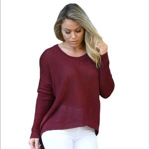 NWT Miracle sweater sz s/m loose knit burgundy